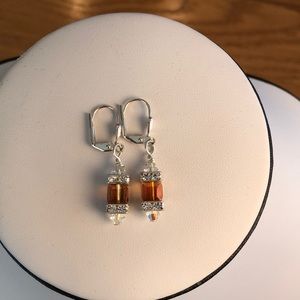 Swarovski cube crystal earrings